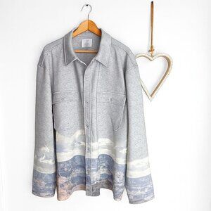 Stylus x Ladarius Campbell Button Up Shacket Jacket Mountain Design XXL Heather